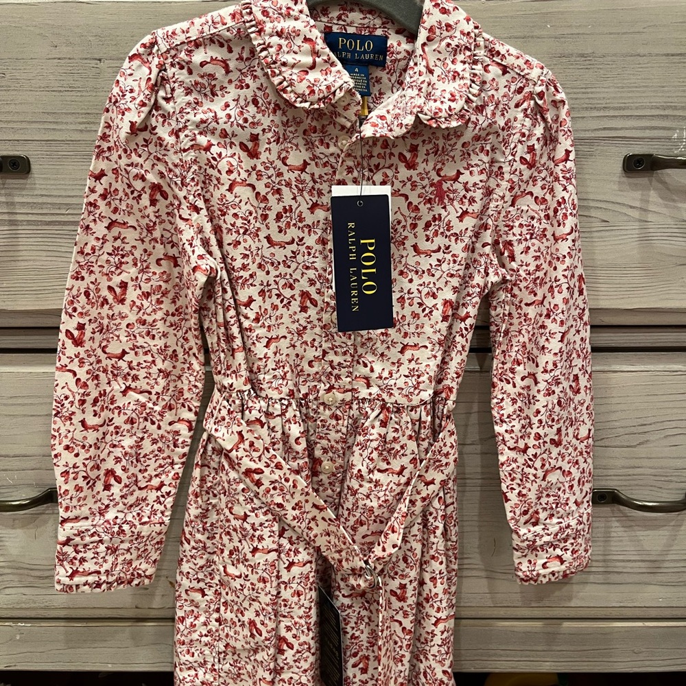 Ralph Lauren Red and White Floral Dress